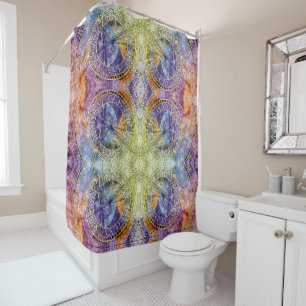 Rideaux De Douche Astrologie temps colorée Abstraite