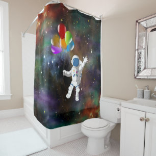 Rideaux De Douche Astronaut avec ballons