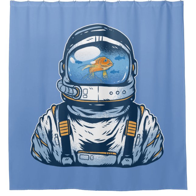 Rideaux De Douche Astronaute de poisson rouge (Devant)