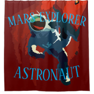 Rideaux De Douche Astronaute Mars Explorateur Voyage Spatial Vacance