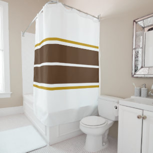 Rideaux De Douche Athletic Fun Twin Bold Brown White Racing Stripes