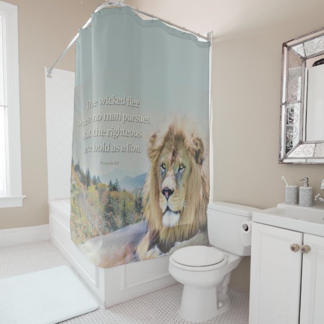 Rideaux De Douche Audacieux comme lion (En situation)