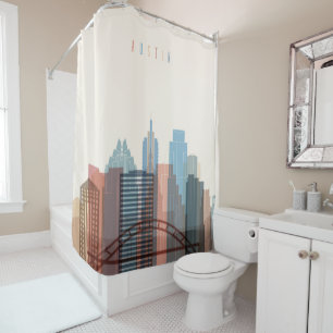 Rideaux De Douche Austin, horizon de ville du Texas  