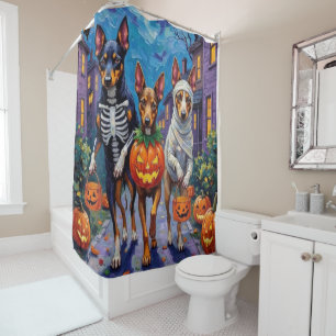 Rideaux De Douche Australian Kelpie Trick-or-Treating Halloween