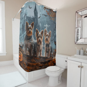 Rideaux De Douche Australien Terrier Halloween nuit chien délice