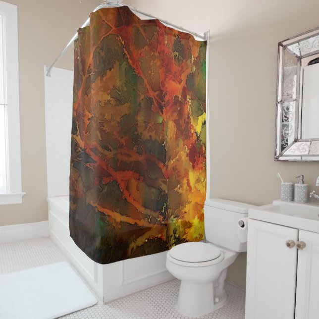 Rideaux De Douche Automne profond Terre riche automne Abstrait (En situation)