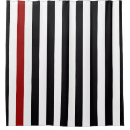Rideaux De Douche Avec une bande noire et rouge