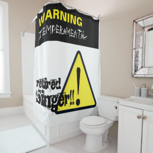 Rideaux De Douche Avertissement Signal de danger Temperamental Chant