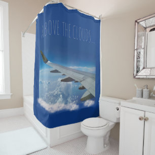 Rideaux De Douche Avion au-dessus des nuages (personnalisables)