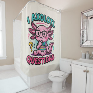 Rideaux De Douche Axolotl nerd mignon Je Axolotl Questions Points d'