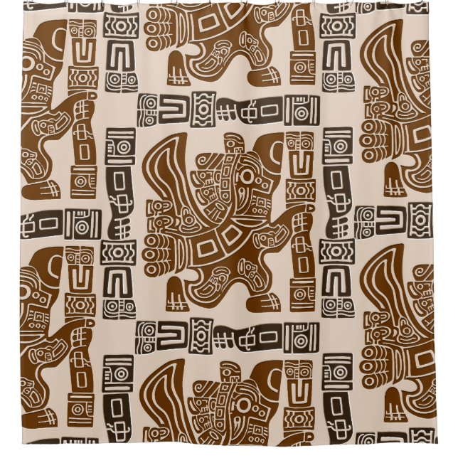 Rideaux De Douche Aztec Eagle Guerrier Tribal Art antique (Devant)