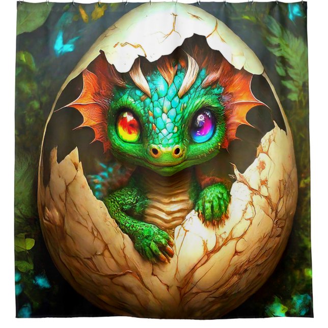 Rideaux De Douche Baby Dragon (Devant)