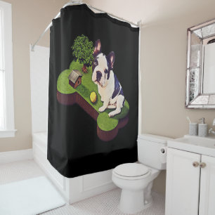 Rideaux De Douche Bal de tennis de Bulldog anglais
