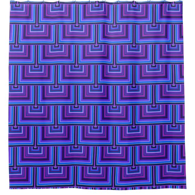 Rideaux De Douche balance carré bleue et violette (Devant)