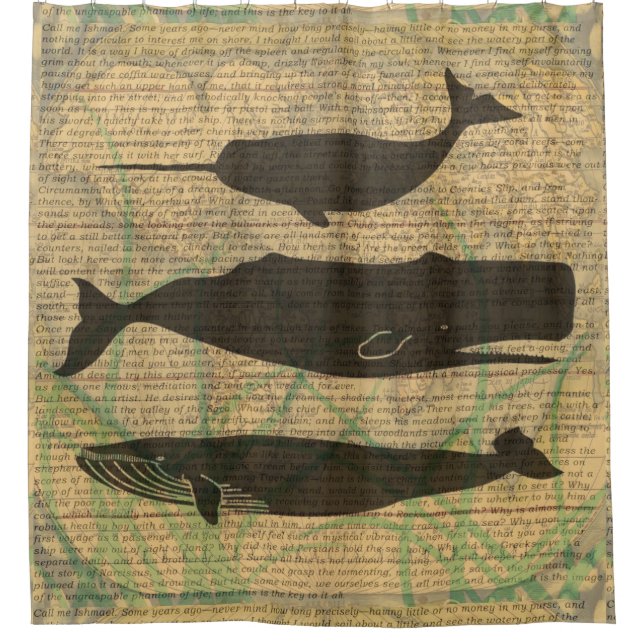 Rideaux De Douche Baleine antique Vie marine (Devant)