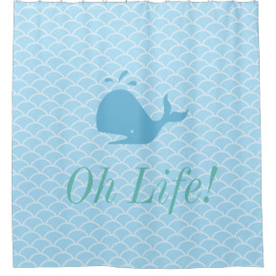 Rideaux De Douche Baleine bleue turquoise moderne