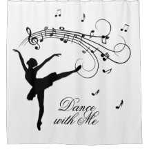 Ballerina Dancing with Music Notes