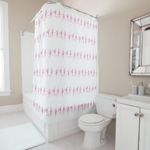 RIDEAUX DE DOUCHE BALLERINA ROSE BLANCHE MOTIF DOUCHE CURTAINE