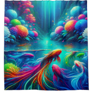 Rideaux De Douche "Ballet aquatique - poisson de combat siamois"