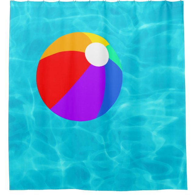 Rideaux De Douche Ballon de plage dans la piscine (Devant)