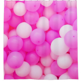 Rideaux De Douche Balloons Roses Festive Design Arrière - plan.