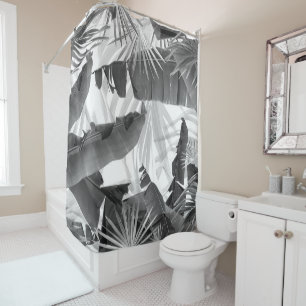 Rideaux De Douche Banane Palm Monochrome Feuilles Bliss 1 #tropical