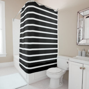 Rideaux De Douche Bande noire et blanche moderne