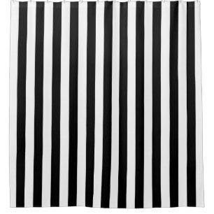 Rideaux De Douche Bande verticale blanche noire NL #0