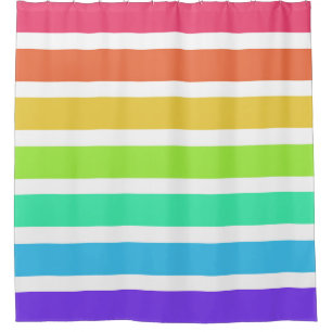 Rideaux De Douche Bandes arc-en-ciel lumineuses
