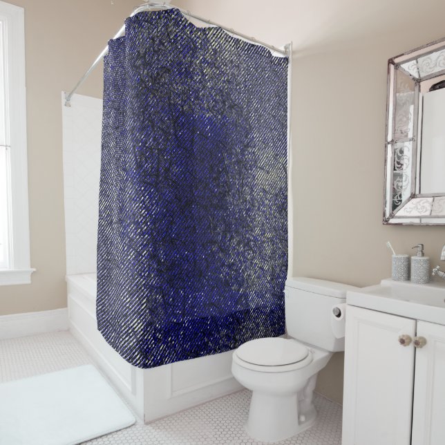Rideaux De Douche Bandes bleues peler vos couleurs (En situation)