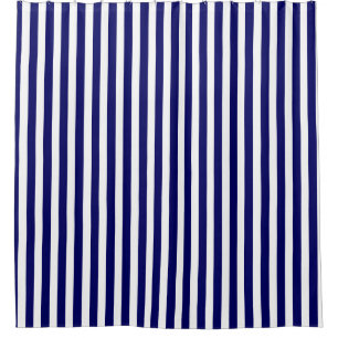 Rideaux De Douche Bandes de bonbons bleu et blanc marine