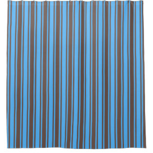 Rideaux De Douche Bandes de bonbons Brown et bleues