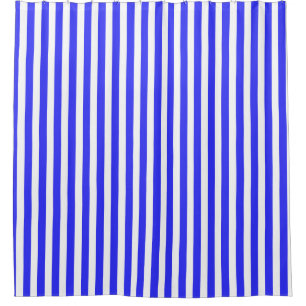 Rideaux De Douche Bandes de bonbons royales bleues et blanches