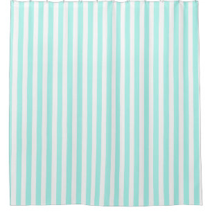 Rideaux De Douche Bandes de bonbons turquoise et blanche