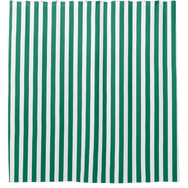 Rideaux De Douche Bandes de bonbons vert et blanc (Devant)