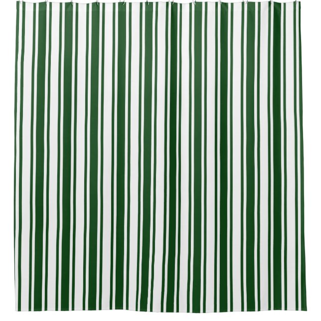 Rideaux De Douche Bandes de bonbons vert foncé et blanc (Devant)