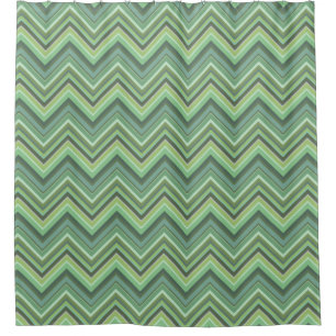 Rideaux De Douche Bandes de zigzag vert olive