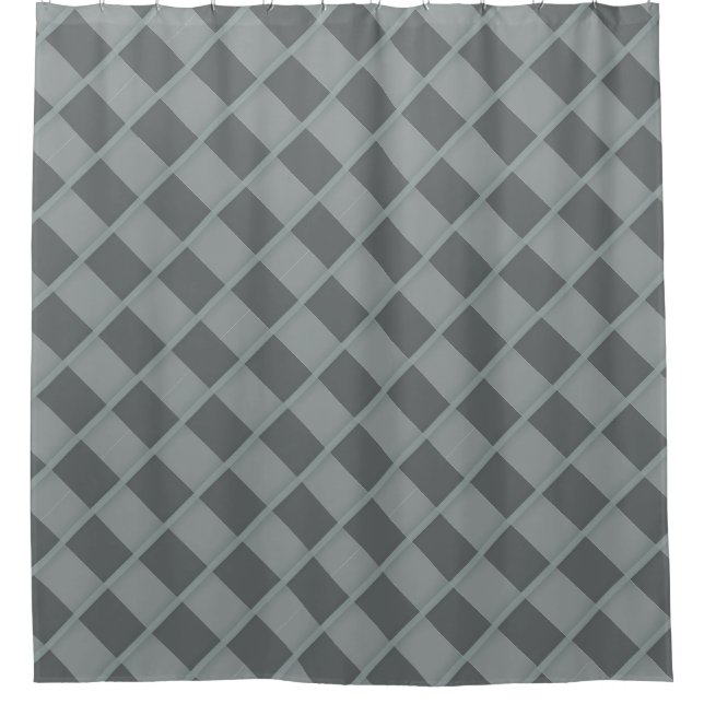 Rideaux De Douche Bandes grises diagonales subtiles géométriques (Devant)