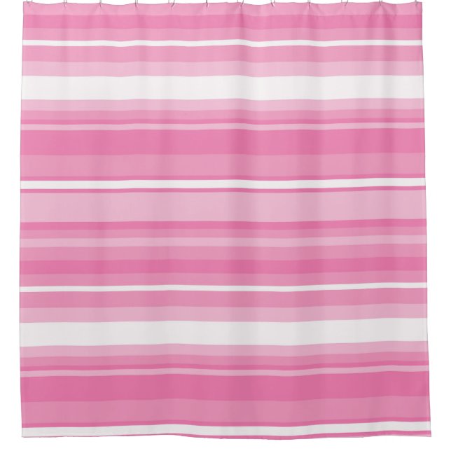 Rideaux De Douche Bandes roses (Devant)