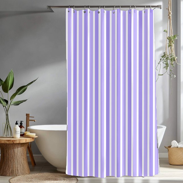 Rideaux De Douche Bandes verticales simples et violettes modernes (Simple Modern Purple Vertical Stripes Shower Curtain)