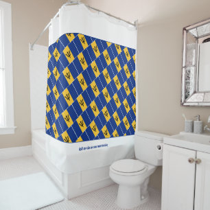Rideaux De Douche BARBADOS DRAPEAU Customisé Écriture Barbadienne
