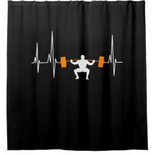 Rideaux De Douche Barbell Weightlifting Heartbeat