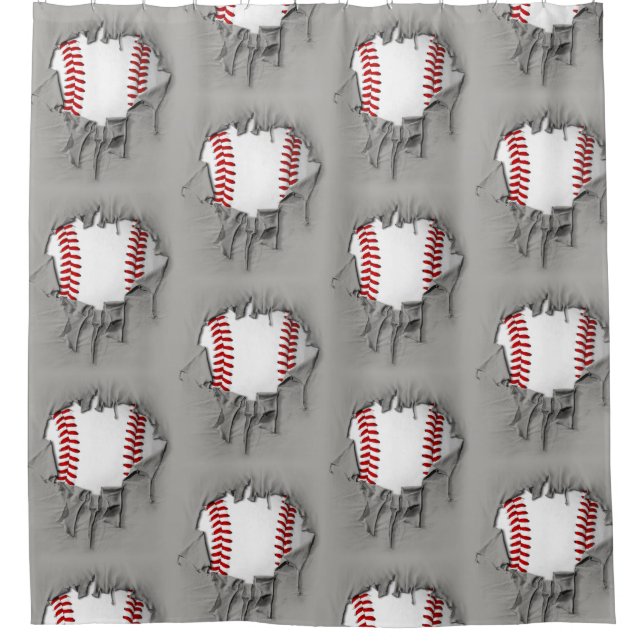 Rideaux De Douche Baseball déchiré (Devant)