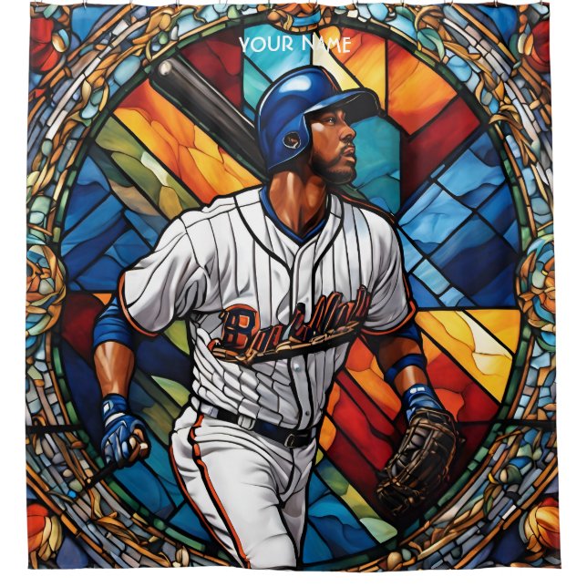 Rideaux De Douche Baseball en verre mignon Imaginaire (Devant)