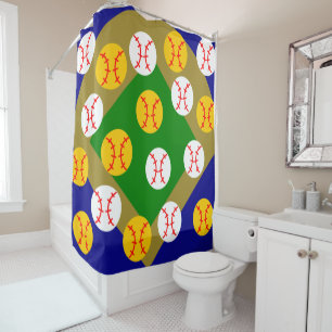 Rideaux De Douche Baseball/Softball
