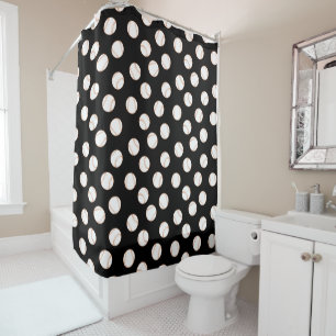Rideaux De Douche Baseball Sports Black White Motif