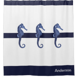 Rideaux De Douche Bateau marin personnalisé Marine Blue Ocean Beach