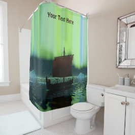 Rideaux De Douche Bateau Viking Sous Lumière Du Nord