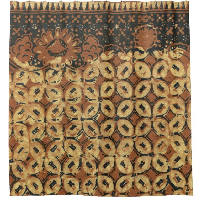 Rideaux De Douche Batik Earthy Coffee Bean Élégant Rustique robuste (Devant)