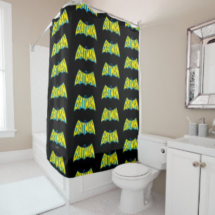Rideaux De Douche Batman   Logo Vintage bleu jaune